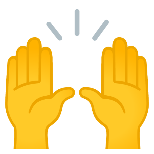 Zwei Erhobene Handflächen as drawn by Google in Android 12.0