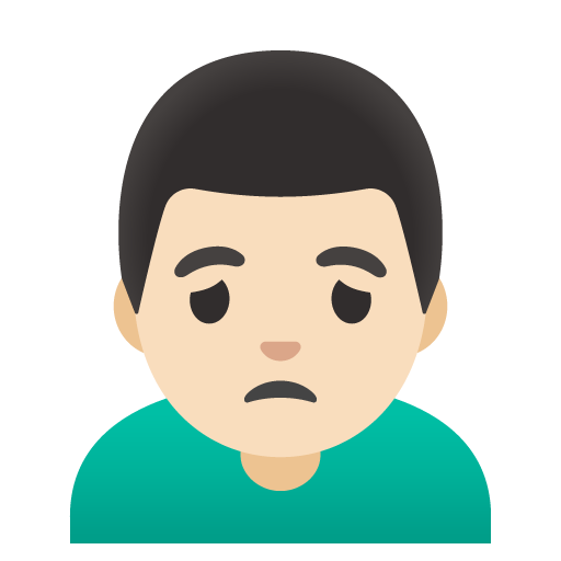 Man Frowning: Light Skin Tone, the previous design