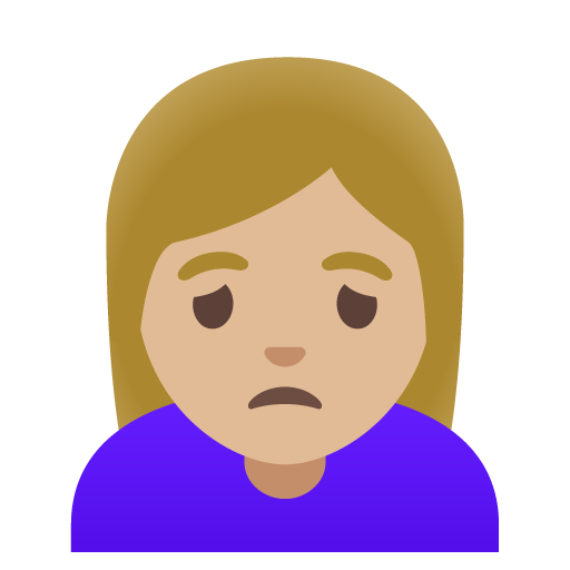 Woman Frowning: Medium-Light Skin Tone, the previous design