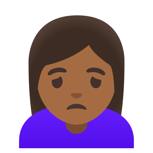 Woman Frowning: Medium-Dark Skin Tone, the previous design