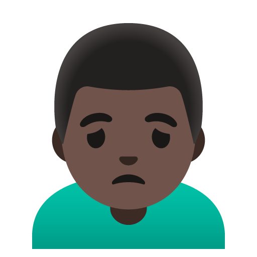 Man Frowning: Dark Skin Tone, the previous design