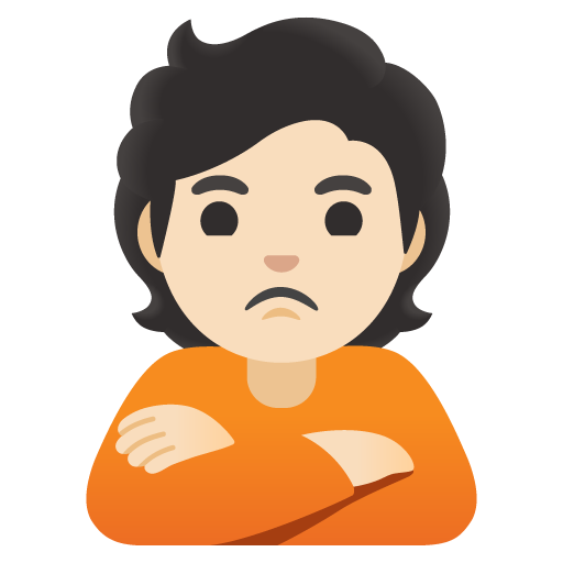 Person Pouting: Light Skin Tone, the design in this release