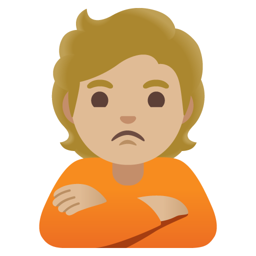Person Pouting: Medium-Light Skin Tone, the design in this release