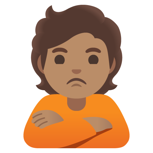 Person Pouting: Medium Skin Tone, the design in this release