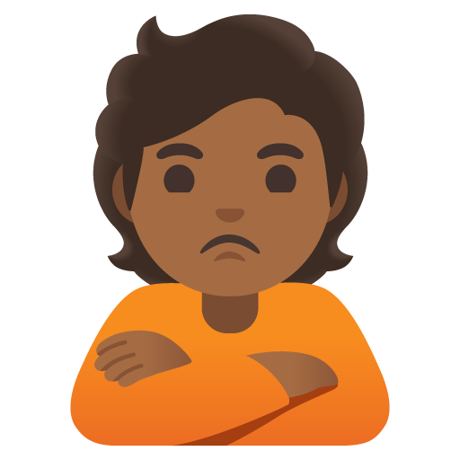 Person Pouting: Medium-Dark Skin Tone, the design in this release