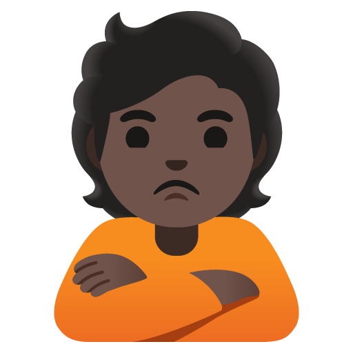 Person Pouting: Dark Skin Tone, the design in this release