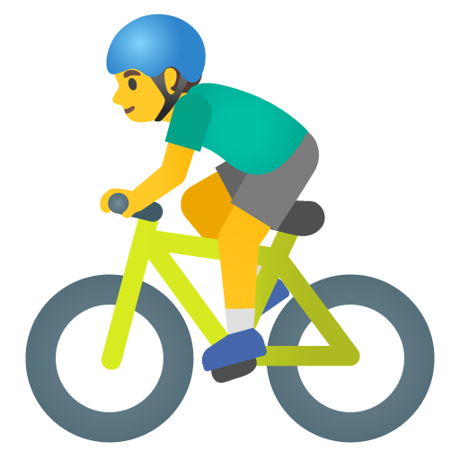 Man Biking as drawn by Google in Android 12.0
