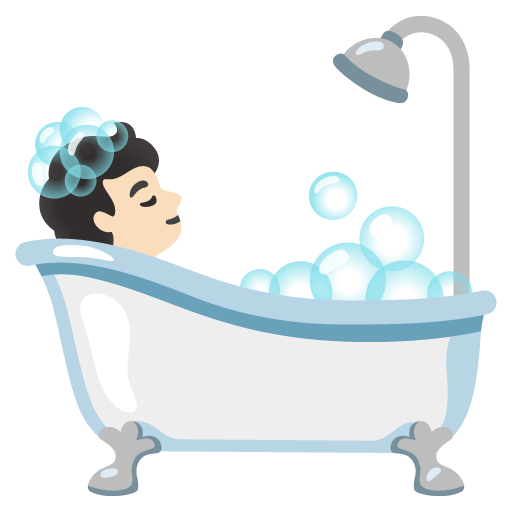 Person Taking Bath: Light Skin Tone, the design in this release