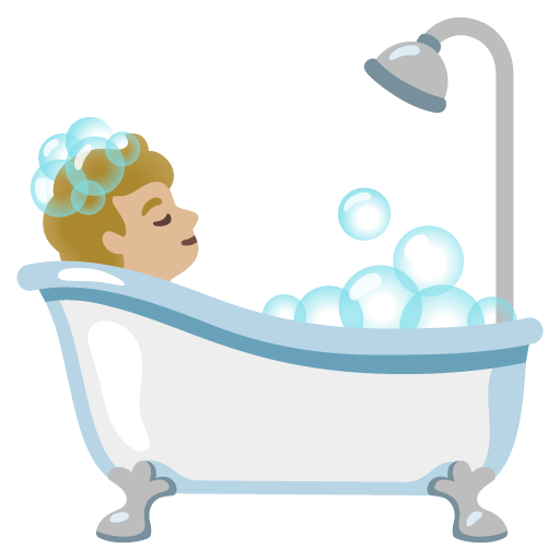 Person Taking Bath: Medium-Light Skin Tone, the design in this release
