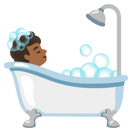 Person Taking Bath: Medium-Dark Skin Tone, the design in this release