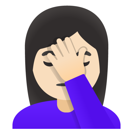 Woman Facepalming: Light Skin Tone, the previous design