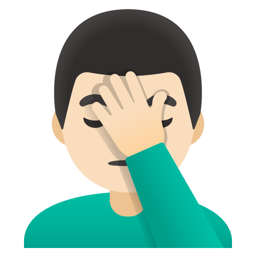 Man Facepalming: Light Skin Tone, the previous design