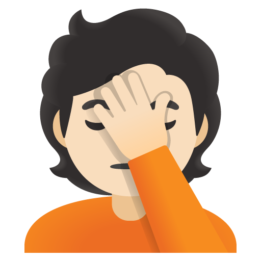 Person Facepalming: Light Skin Tone, the previous design