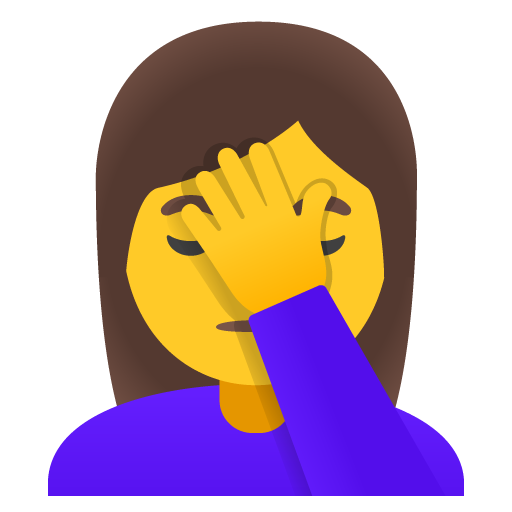 Woman Facepalming, the previous design