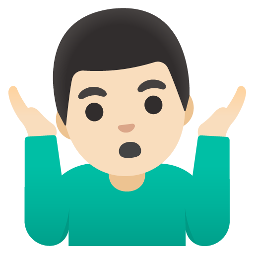 Man Shrugging: Light Skin Tone, the previous design