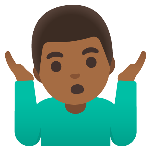 Man Shrugging: Medium-Dark Skin Tone, the previous design