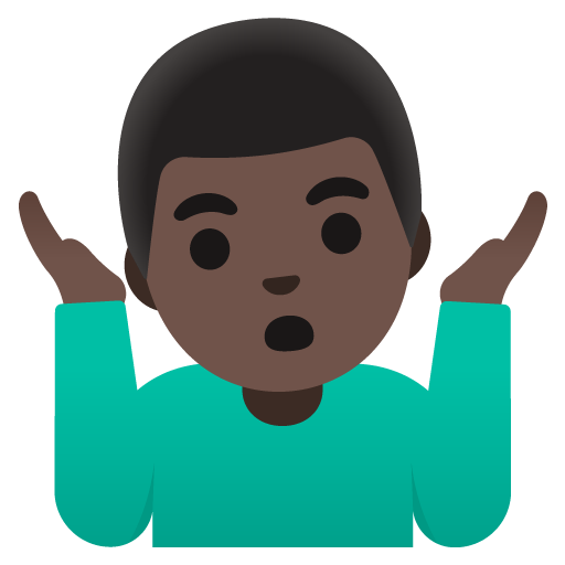 Man Shrugging: Dark Skin Tone, the previous design
