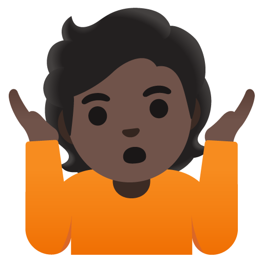 Person Shrugging: Dark Skin Tone, the previous design