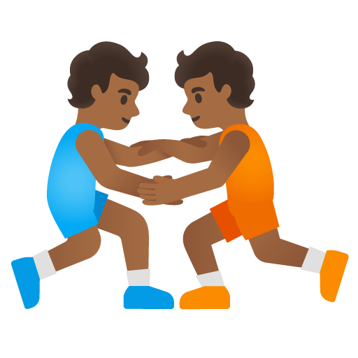 People Wrestling: Medium-Dark Skin Tone, the design in this release