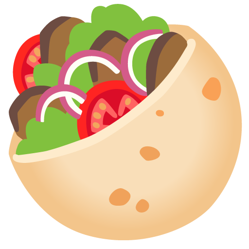 Stuffed Flatbread as drawn by Google in Android 12.0