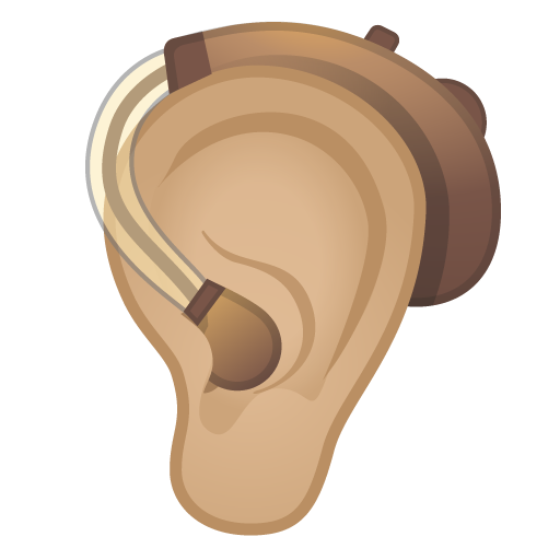 Ear with Hearing Aid: Medium-Light Skin Tone, the previous design