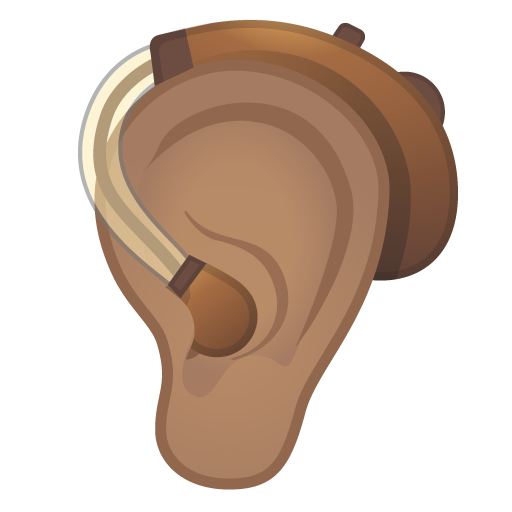 Ear with Hearing Aid: Medium Skin Tone, the previous design