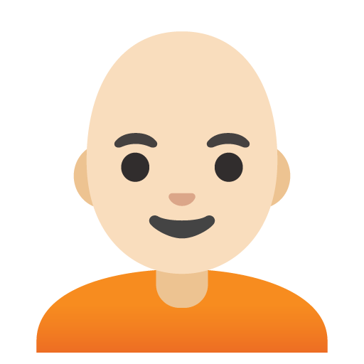 Person: Light Skin Tone, Bald, the previous design