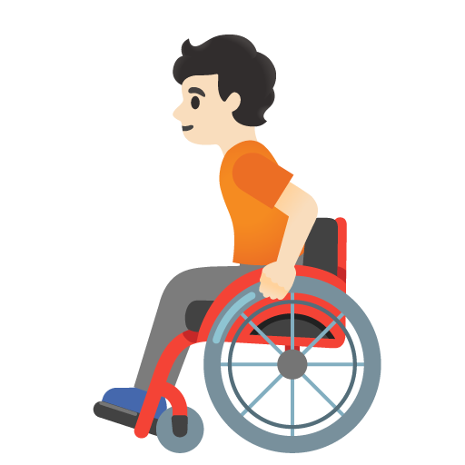 Person in Manual Wheelchair: Light Skin Tone, the design in this release