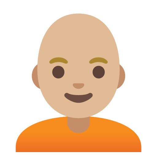 Person: Medium-Light Skin Tone, Bald, the previous design