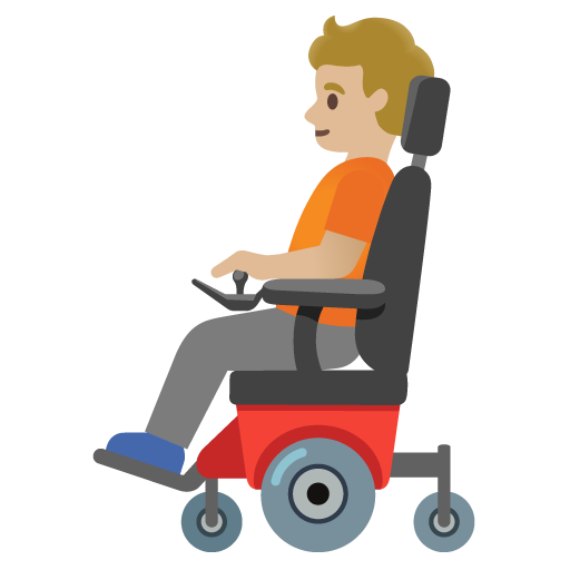 Person in Motorized Wheelchair: Medium-Light Skin Tone, the design in this release
