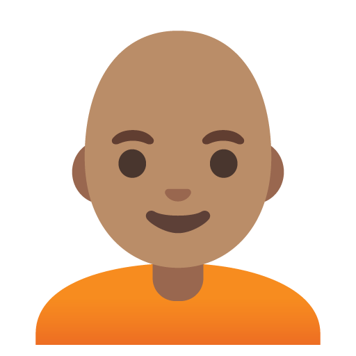 Person: Medium Skin Tone, Bald, the previous design