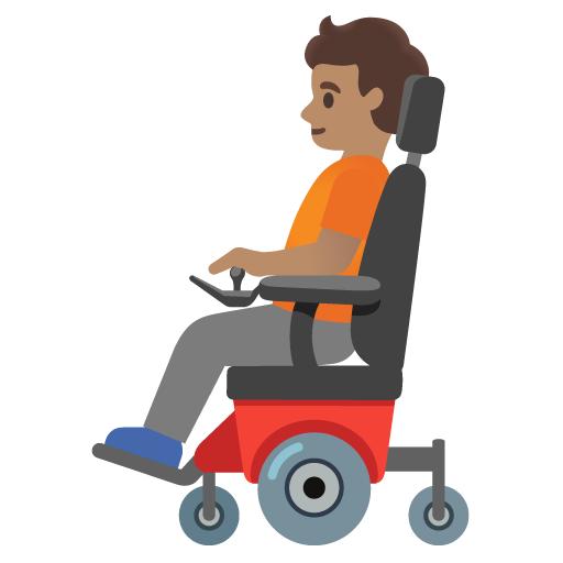 Person in Motorized Wheelchair: Medium Skin Tone, the design in this release