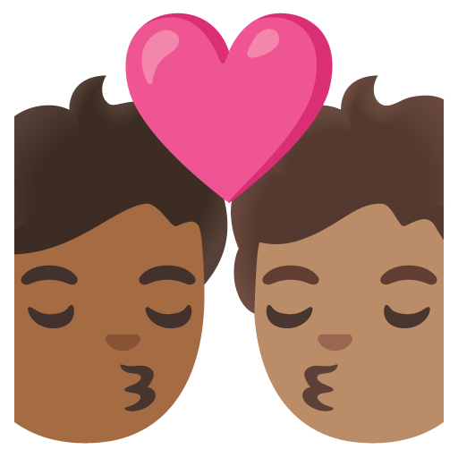 Kiss: Person, Person, Medium-Dark Skin Tone, Medium Skin Tone, the design in this release