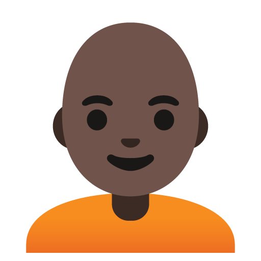 Person: Dark Skin Tone, Bald, the previous design