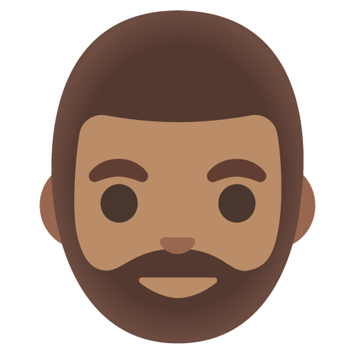 Man: Medium Skin Tone, Beard, the design in this release