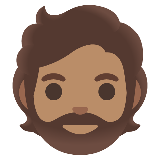 Person: Medium Skin Tone, Beard, the design in this release