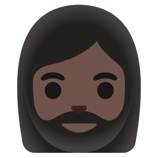 Woman: Dark Skin Tone, Beard, the design in this release
