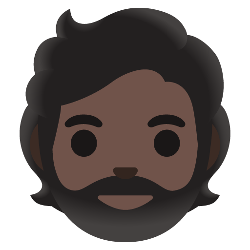 Person: Dark Skin Tone, Beard, the design in this release