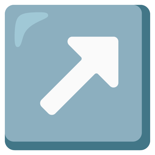 Up-Right Arrow as drawn by Google in Android 12.0