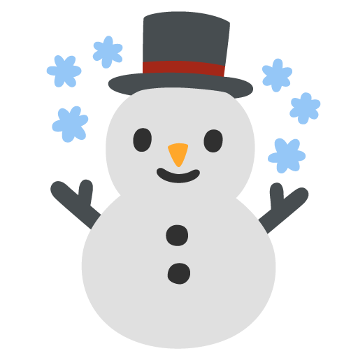 Snowman as drawn by Google in Android 12.0