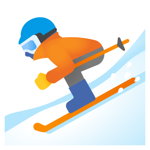 Skier as drawn by Google in Android 12.0