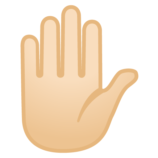 Raised Hand: Light Skin Tone, the design in this release
