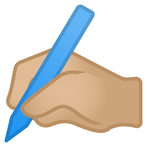 Writing Hand: Medium-Light Skin Tone, the design in this release