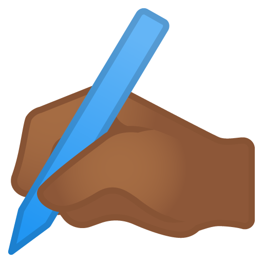 Writing Hand: Medium-Dark Skin Tone, the design in this release