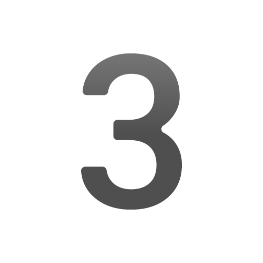 Digit Three as drawn by Google in Android 12.0