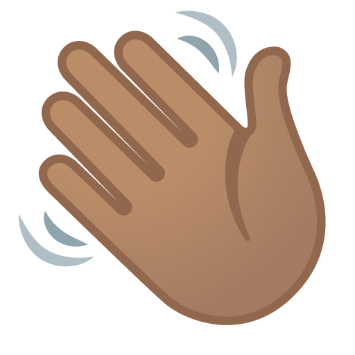 Waving Hand: Medium Skin Tone as drawn by Google in Android 12l