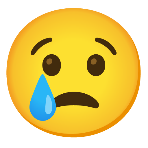 Crying Face as drawn by Google in Android 12l