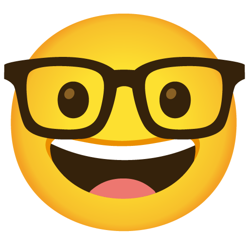 Nerd Face as drawn by Google in Android 12l