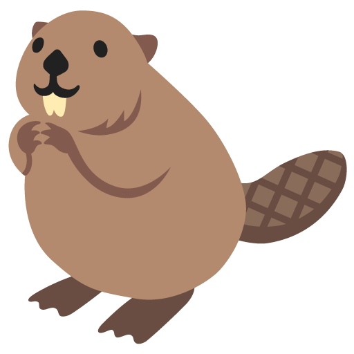 Beaver as drawn by Google in Android 12l