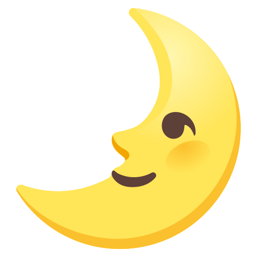first quarter moon face — Google